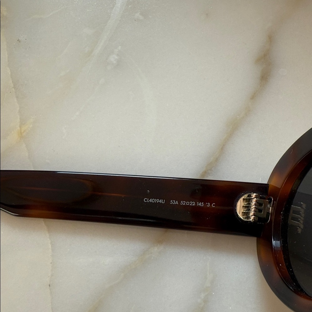 Celine Tortoise Oval Sunglasses with Dark Lenses - Picture 5 of 6